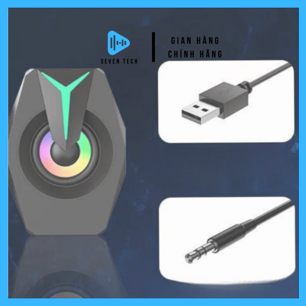 Loa vi tính máy tính laptop để bàn Seven Tech nghe nhạc bass mạnh có dây có led phiên bản pro - Hình ảnh 3