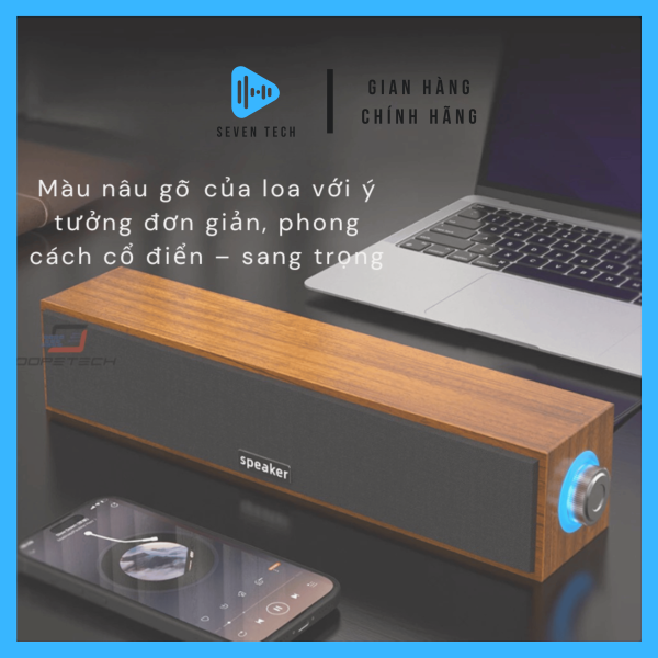 Loa bluetooth vi tính máy tính bass mạnh để bàn Seven Tech nghe nhạc phiên bản cao cấp có dây - Ảnh 3